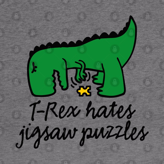 T-Rex hates jigsaw puzzles - jigsaw puzzle dinosaur by LaundryFactory